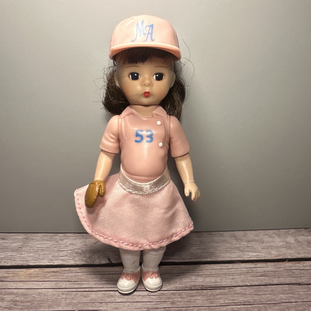 Vintage Madame Alexander‎ #53 Baseball Girl Doll 5" Pink Uniform McDonald's 2005